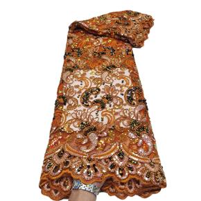 Embroidered Africa Lace Bridal Wedding Party Lace Sequin Fabrics 161406